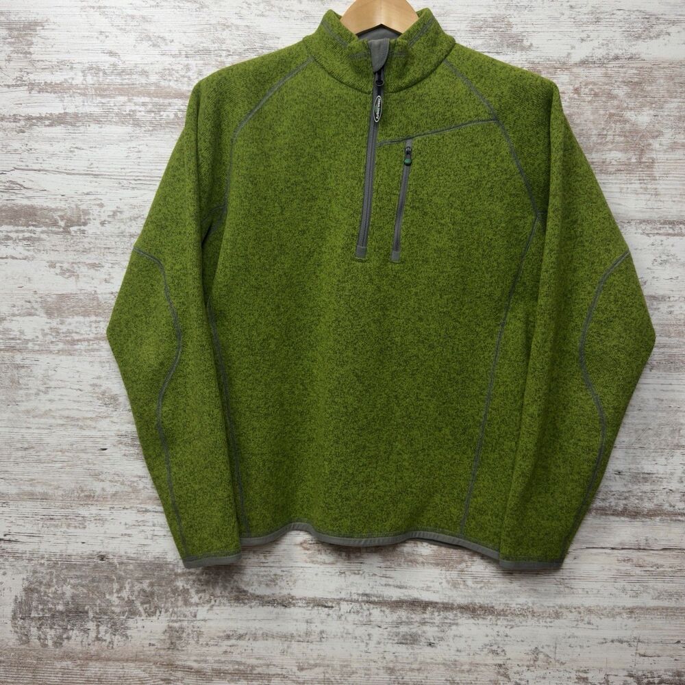 ARBORWEAR Staghorn Knit Heavyweight Fleece 1/2 Zip Pullover Sweater Mens S Green